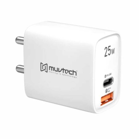 MUVTECH AIRLIGHT PRO 25W DUAL-PORT TYPE-C WALL CHARGER