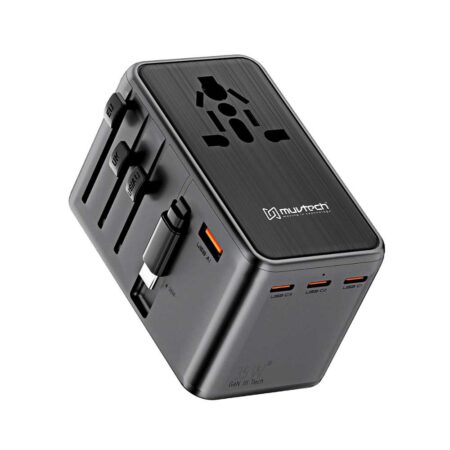 MUVTECH WORLD TRAVELLER PRO 35W PD UNIVERSAL TRAVEL ADAPTER WITH RETRACTABLE USB-C CABLE